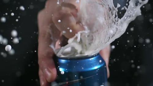 Opening Can Causing an Explosion of Liquid