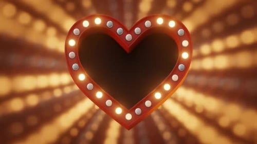 Animated Red Marquee Heart with Chasing Lights