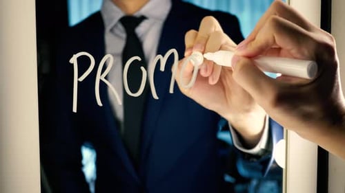 Hand Writing Promotion on Glass