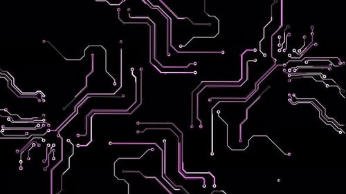 Futuristic Circuit Board Data Flow Animated Background