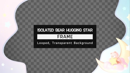 Cute Teddy Bear Frame Animation with Pastel Stars
