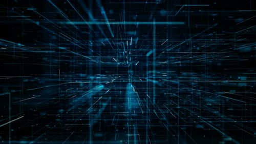 Futuristic Digital Network Grid Animation Background