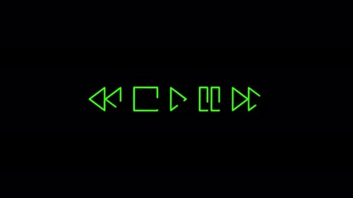 Neon Glowing Media Player Controls User Interface Animation