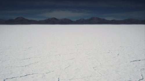Sunset on Bonneville Salt Flats in USA