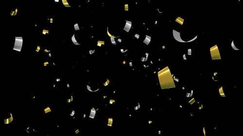 Seamlessly Looping Golden and Silver Confetti Overlay