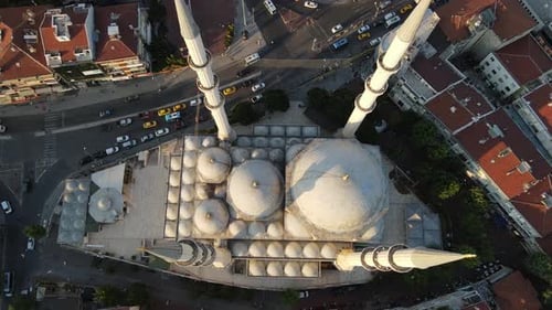 Islamic Mosque Drone Shot in Istanbul