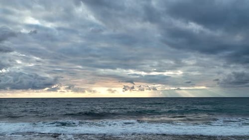 Cloudy Blue Sunset at Sea Turkey Alanya 4 K