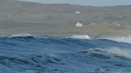 Rough Atlantic Ocean One Day After Storm Atiyah Passed By on Dezember 08 2019.