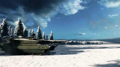 Militärpanzer im Winter