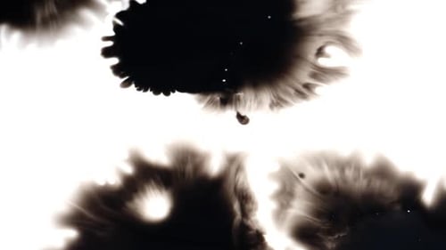 Abstract Ink Splatter on White Background