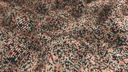 Wavy Abstract Pixel Blocks Undulating Background Loop