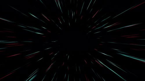 Schnelle, karminrote und cyanfarbene Farblinienpartikelschleife 4K