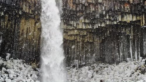 Winter Iceland View of the Lava Columns
