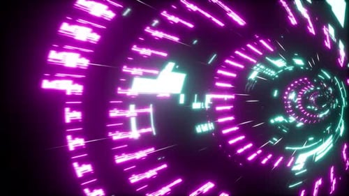 Cyberpunk Scifi Tunnel 4K 09(Side View)