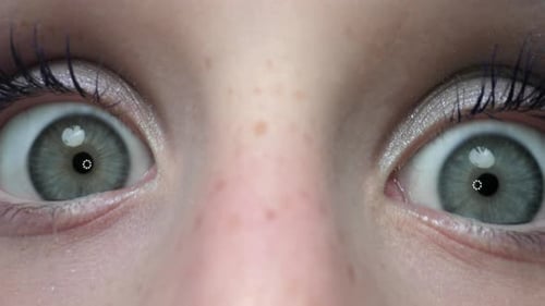 Close Up of Wide Eyes Darting Around