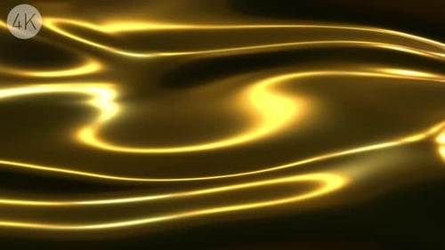 Luxury Golden Fluid Waves Smooth Flowing Motion Background
