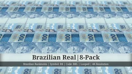 Brazilian Real | Brazil Currency - 8 Pack | 4K Resolution | Looped