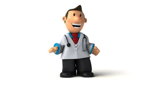 Funny 3D Cartoon Doctor Character Animation Loop