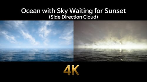 Ocean with Sky Waiting for Sunset (Side Direction Cloud)
