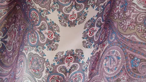 Pink Paisley Textile Design with Intricate Pattern
