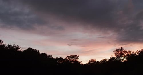 Time Lapse Beautiful Sunset Sky with Red Clouds