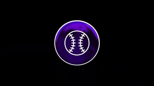 3D Rotating Baseball Sports Icon Animation