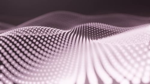 Abstract Waving Grid of Glowing Dots Background Loop