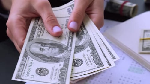Working Businesswoman Hands at Office Workplace Desk