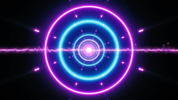 Vibrant Neon Audio Spectrum Music Visualizer Background Loop ...