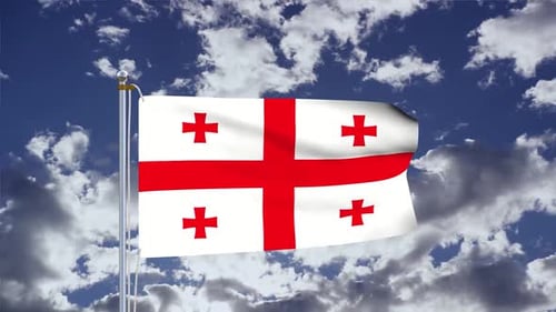 Flagge Georgiens weht