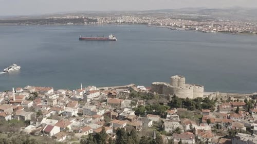 Kilitbahir Castle und Canakkale Luftbild