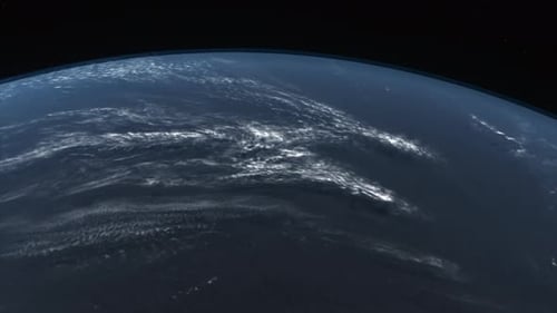 Konzept 18-U1 Blick auf den realistischen Planeten Erde Ozeane aus dem Weltraum