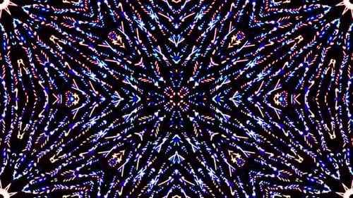 Vibrant Abstract Glowing Light Kaleidoscope Pattern