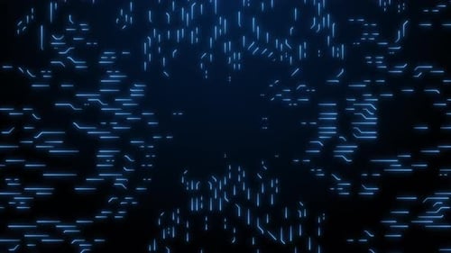 le fond du processus technologique du système informatique bleu clair