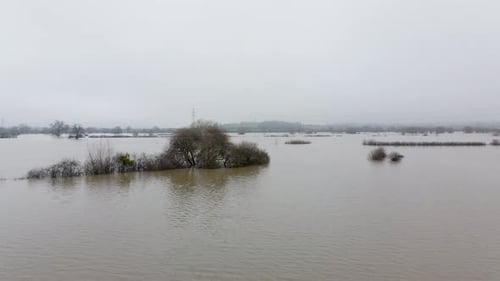 Flooding in the UK Showing Large Areas of the Countryside Flooded in the Winter