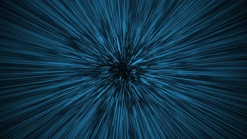 Abstract Blue Lines Hyperspace Warp Speed Animation