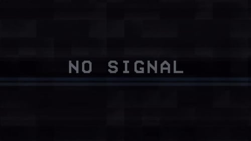 No signal message with glitch effect . Intentional glitch distortion. tv transmission warning.