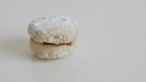 Close Up of Cookie with Powdered Sugar