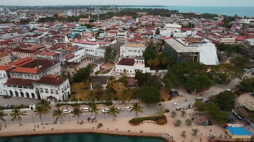 Aerial view of Zanzibar Island in Tanzania.