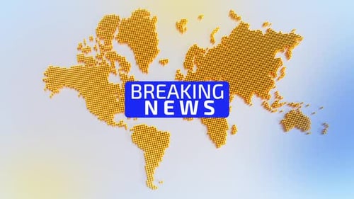 Breaking News Opener with Animated Dotted World Map