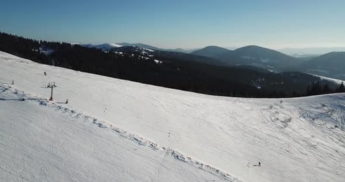 From Great Heigh Fairytale Mountain Landscape Snow Covered Alpine Sharp Peaks
