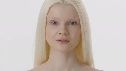 Close Up of Striking Woman with Blonde Hair