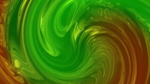 Abstract Fluid Swirl Background Animation with Green and Yellow Colors