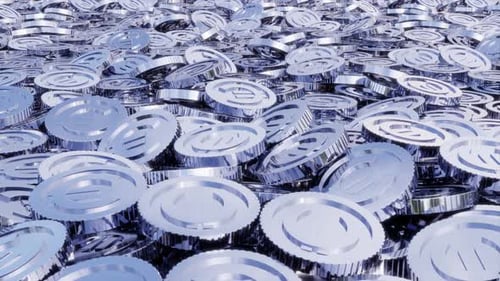 Euro Silver Coins Rotating Exposition
