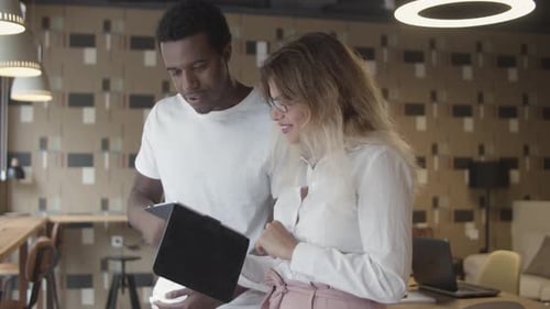 Manager Presenting Project To Partner