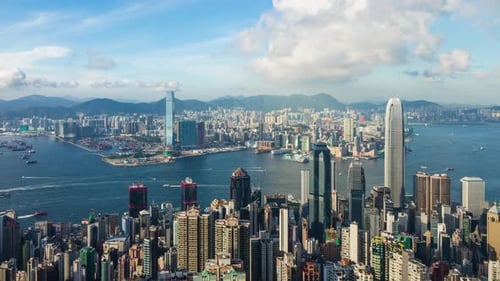 Zeitraffer des Stadtbildes Hongkonger