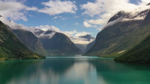 Beautiful Nature Norway Natural Landscape Lovatnet Lake