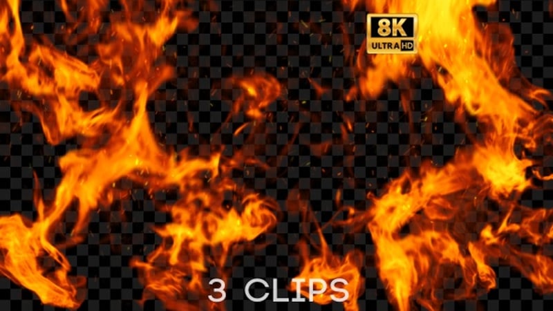 Realistic Fire Transition Overlays with Alpha, Transitions Motion ...