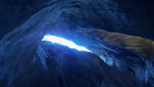 Light Shining Through Rock Stone Cave, Nature Stock Footage ft. river ...