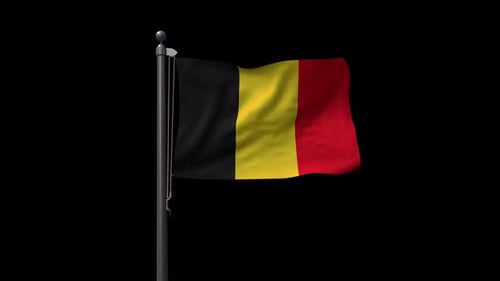 Dynamic Waving Flag of Belgium Animation